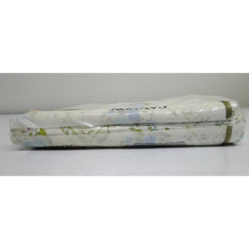 Vintage Cannon Monticello Full Flat Sheet Plantation Bouquet Floral Muslin USA
